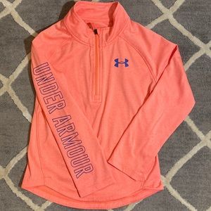 Under Armour 1/2 zip Peach Pullover Size 6
